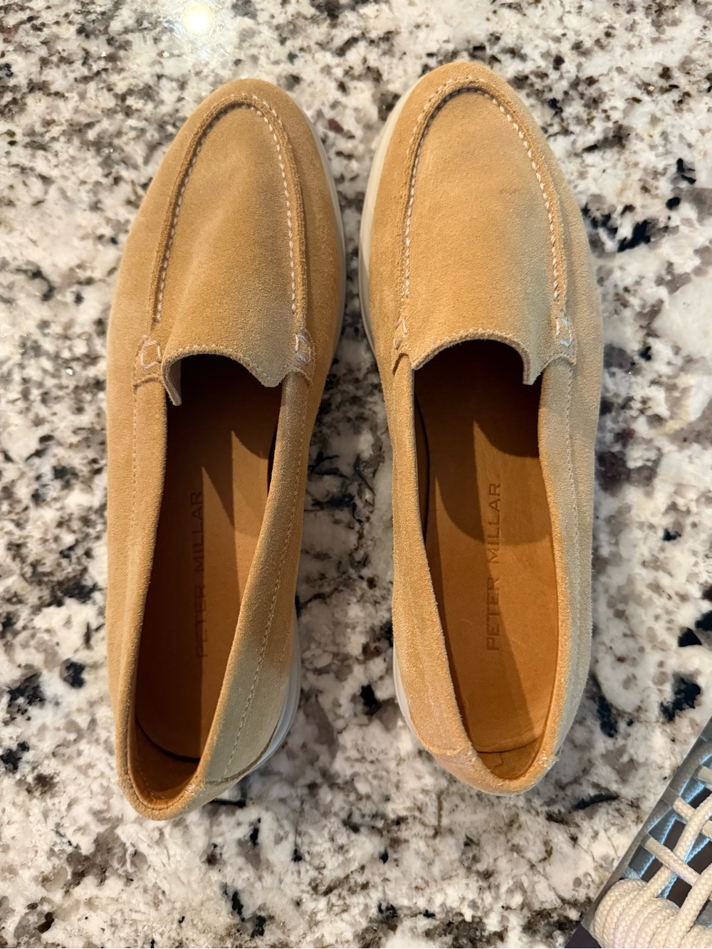 Peter Millar Suede Slip-On Loafers in Tan